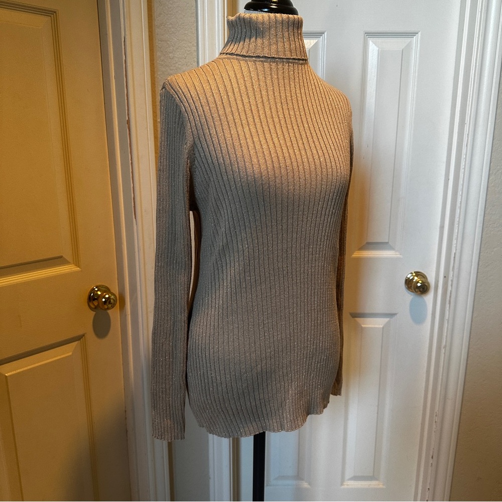 Tan Metallic Thread Sweater - Picture 5 of 9